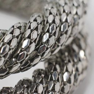 Set of 2 Chunky Silver Tone Bangles